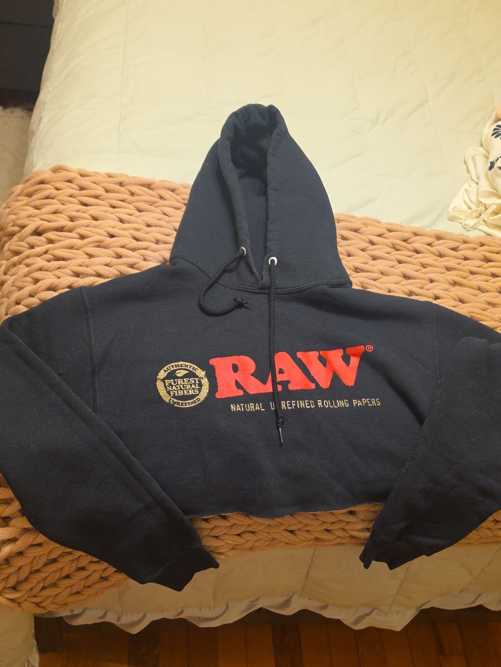 RAW Black Hoodie with Red Logo